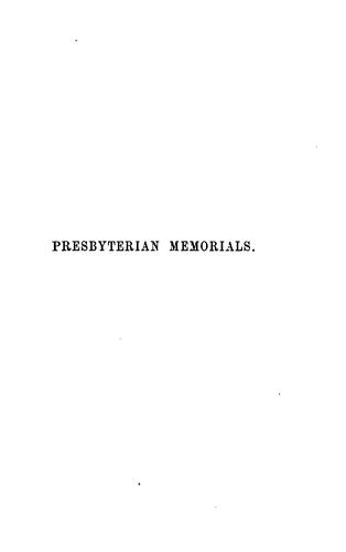 Cover for Historical and literary memorials of Presbyterianism in Ireland (1623-1731)
