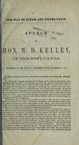 Cover for The way to attain and secure peace
