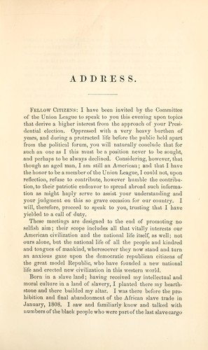 Cover for Address delivered before the Union League of Philadelphia, October 31, 1864