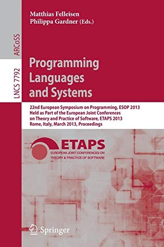 Cover for Programming Languages and Systems