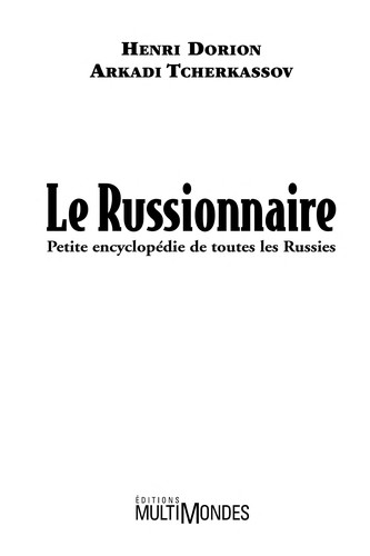 Cover for Le russionnaire