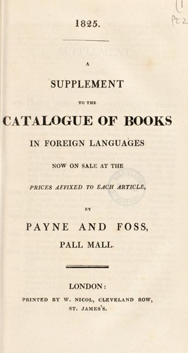 Cover for A catalogue of books in foreign languages now on sale. [- A supplement]