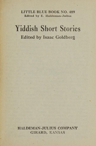 Cover for Yiddish short stories