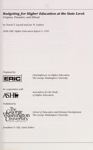 Cover for Budgeting for higher education at the state level