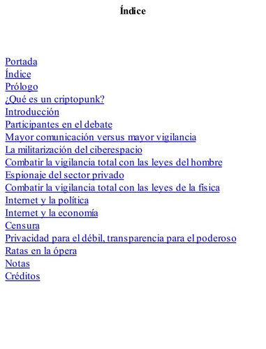 Cover for Cypherpunks, Libertad y el Futuro de Internet