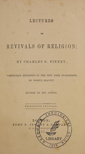 Cover for Lectures on revivals of religion