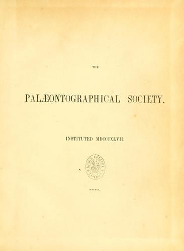 Cover for A monograph of the British fossil corals.