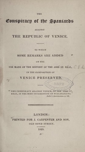 Cover for The conspiracy of the Spaniards against the republic of Venice
