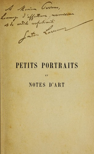 Cover for Petits portraits et notes d'art