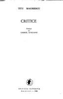 Cover for Critice