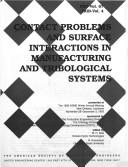 Cover for Contact problems and surface interactions in manufacturing and tribological systems