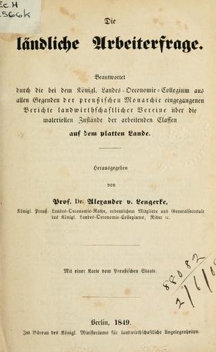 Cover for ländliche Arbeiterfrage.