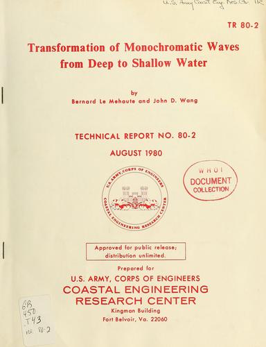 Cover for Transformation of monochromatic waves from deep to shallow water