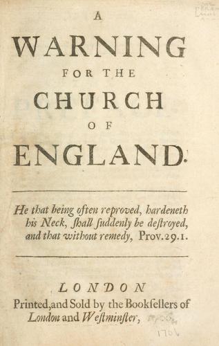 Cover for warning for the Church of England.